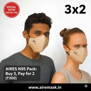 AIRE N95 Pack: Buy 3, Pay for 2 (₹300)